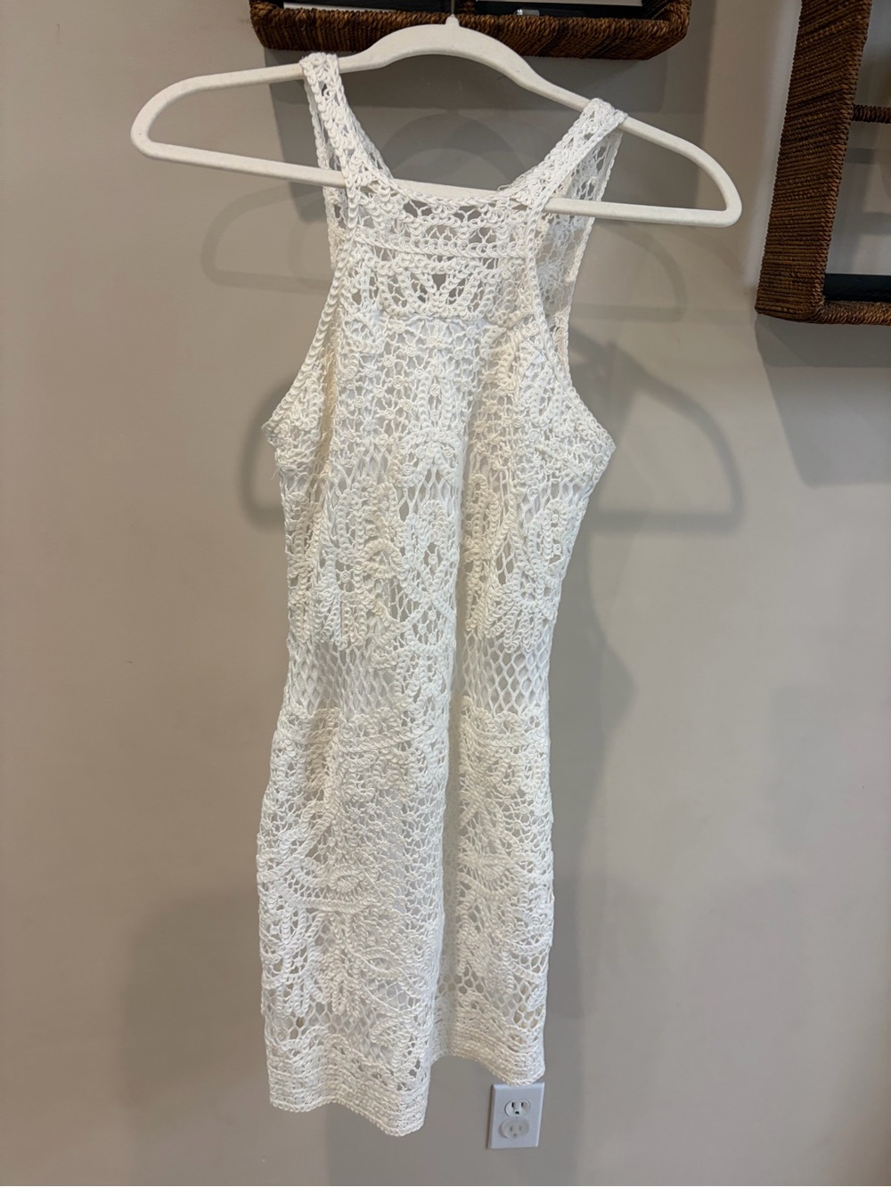 Lilly Pulitzer White Crochet Halter Mini Dress